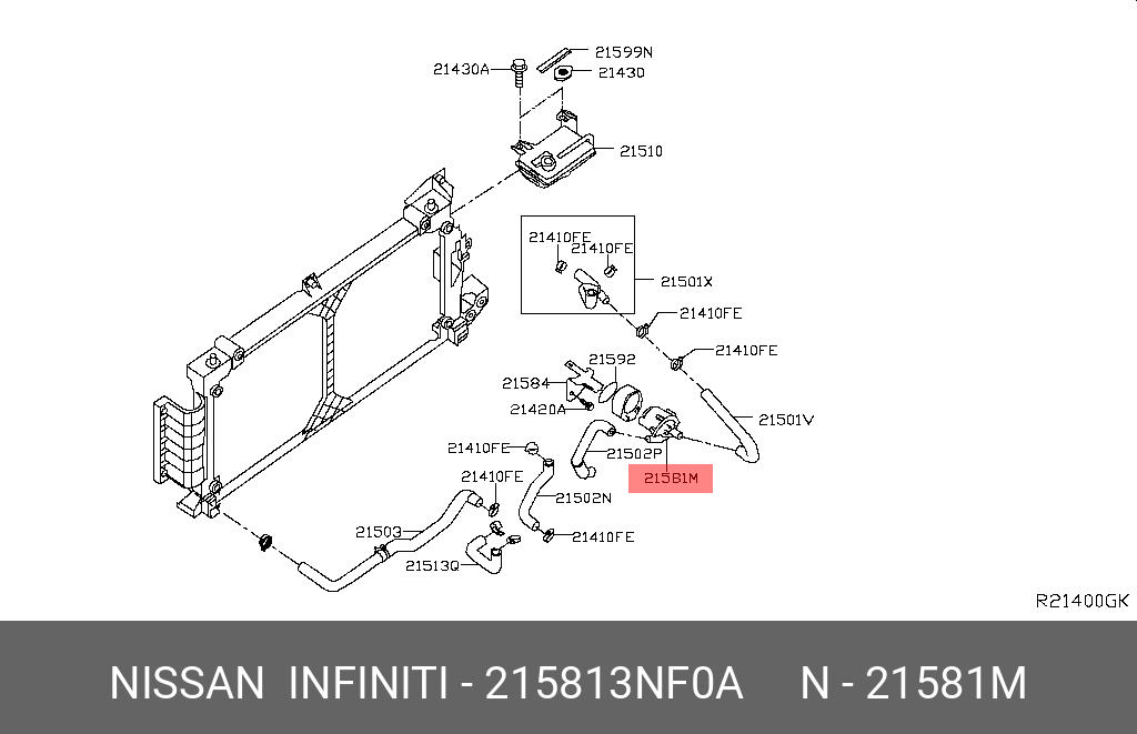 NISSAN Genuine Water Pump 21581-3NF0A