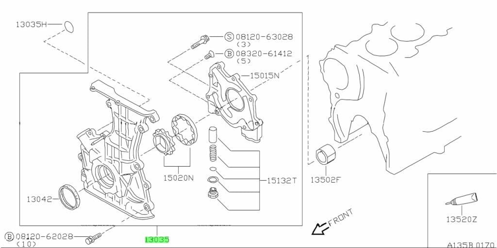 NEW OEM Nissan SR20DET Oil Pump & Front Timing Cover for S13 Silvia 13500-50F00