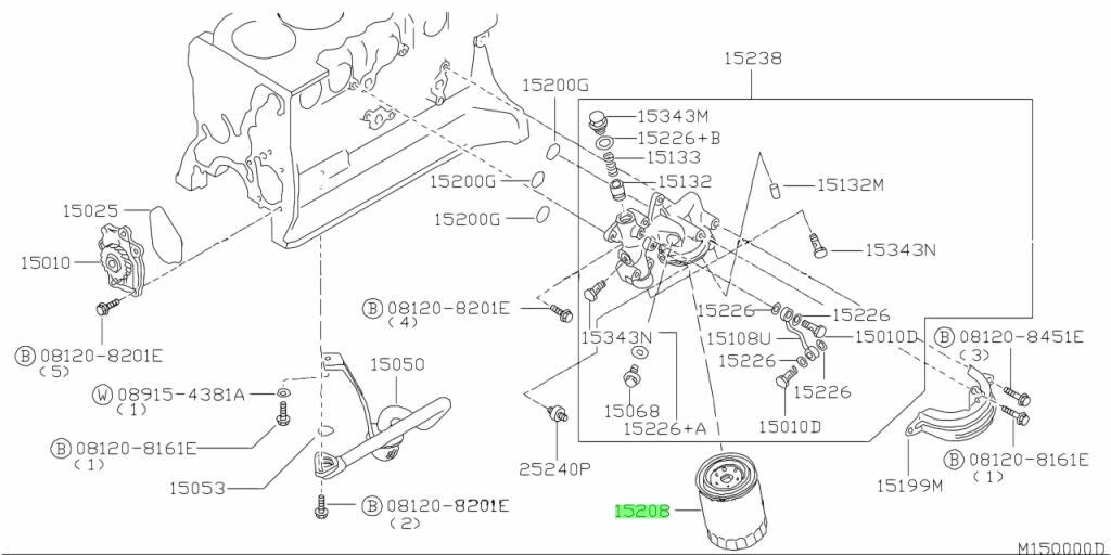 Nissan Genuine OIL FILTER AY100-NS012×4 Piece Set element