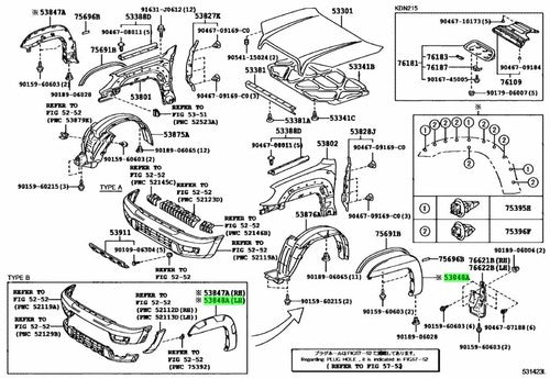 Genuine Toyota Front Wheel Arch Molding Extension LH 53848-35100-B0