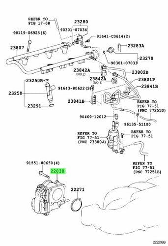 Genuine Toyota Throttle Body Assembly with Motor 22030-31010