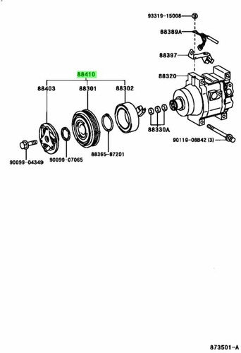 Genuine Toyota A/C Compressor Magnet Clutch Assy 88410-2B280