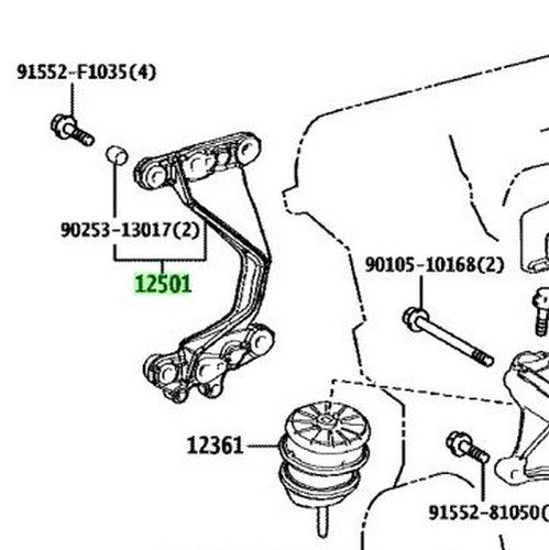 Genuine Toyota Alternator Bracket 12501-70030 Lexus LS500 LX600 GX550