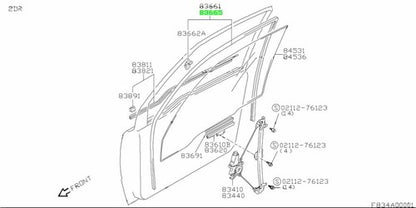 Genuine Suzuki Front Door Glass Run Channel LH 83680-60A00 Vitara Sidekick
