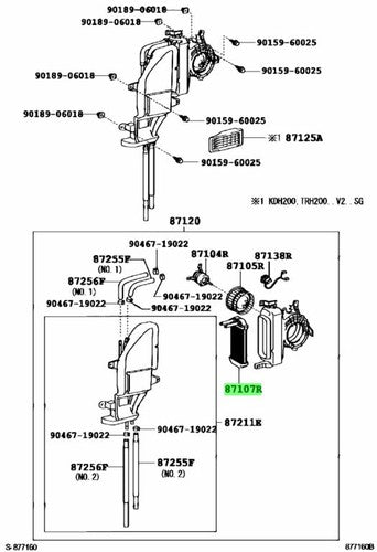 Genuine Toyota Regius Ace Rear Heater Unit Sub-Assy 87107-26310