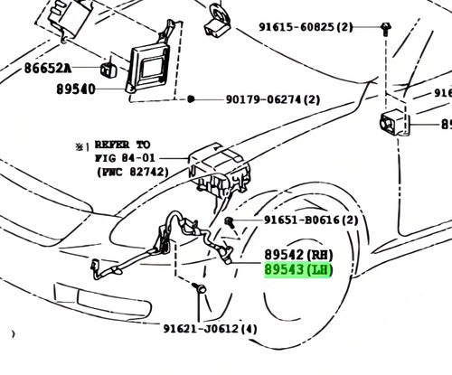 Genuine Toyota ABS Speed Sensor Front LH 89543-30160 Lexus GS300 GS430 SC430