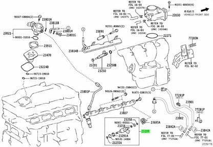 Genuine Toyota Fuel Injector Set 23209-31150-03 OEM
