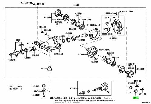 Genuine Lexus GS300 GS430 SC430 Rear Differential Cushion No.1 41651-30090