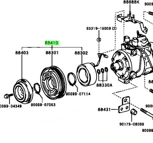 Genuine Toyota A/C Compressor Magnet Clutch 88410-50110 Lexus SC430 Celsior