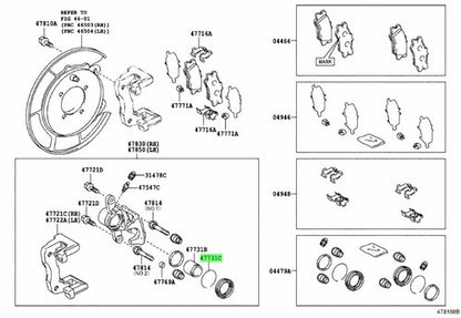 Genuine Lexus GS300 ES300 Rear Disc Brake Piston Set Ring 90520-52006