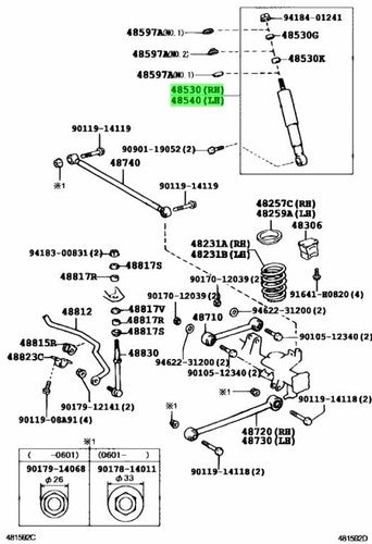 Genuine Toyota Rear Shock Absorber x2 48530-80371 4Runner
