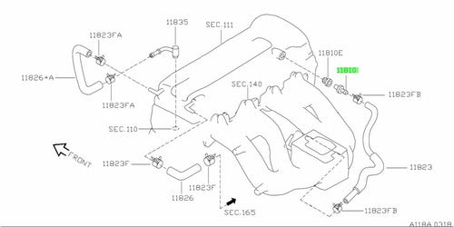 Genuine Nissan PCV Valve Control Crankcase Ventilation 11810-41B02
