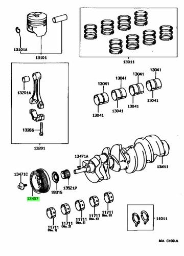 Genuine Lexus GS430 SC430 SC400 Toyota Celsior Crankshaft Damper 13407-50030