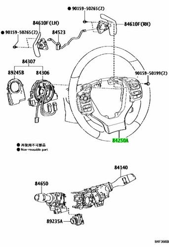 Genuine Toyota Lexus Steering Wheel Pad Switch Assy 84250-24050
