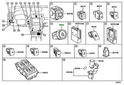 Genuine Toyota Lexus ES GS GS F GX460 Push Start Switch 89611-30124