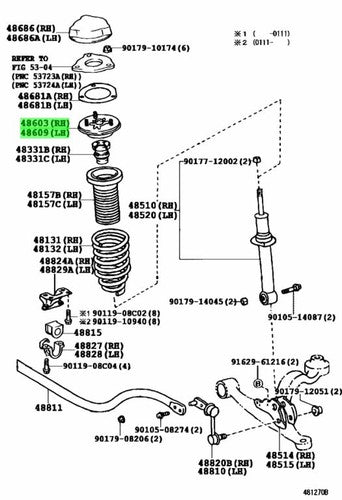 Genuine Lexus SC430 Front Suspension Support Strut Mount 48609-24040