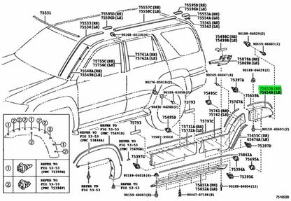 Genuine Toyota 4Runner Quarter Molding RH LH 75653-35100-C0 75654-35100-C0