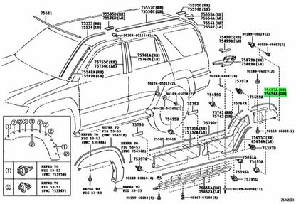 Genuine Toyota 4Runner Quarter Molding RH LH Set 75653-35100-B0 75654-35100-B0