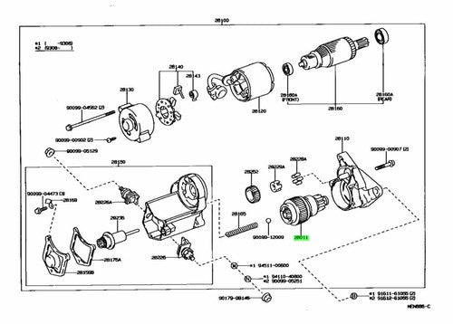 Genuine Toyota Starter Clutch Sub-Assy 28011-67030 OEM