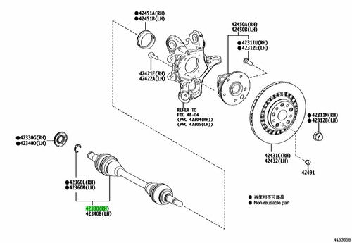 Genuine Lexus Rear Drive Shaft Assy RH 42330-11010 LS500 LC500