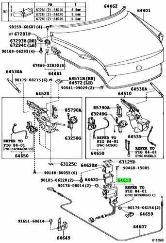 Genuine Lexus SC430 Trunk Lid Lock Assembly 64600-24031