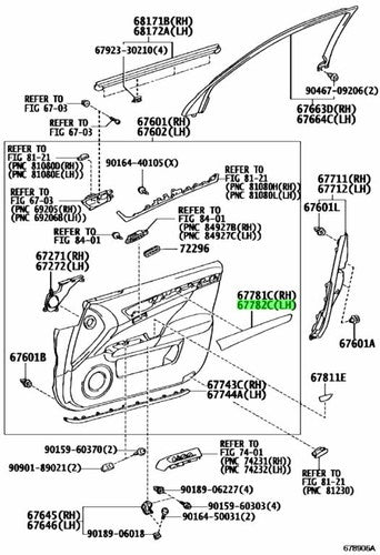 Genuine Lexus GS F GS Front Door Trim Ornament LH 67782-30430-C1