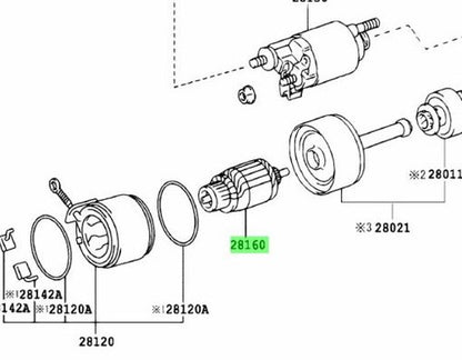 Genuine Toyota Lexus Starter Armature Assy 28160-38080 GS F GX460 LC500 LX570