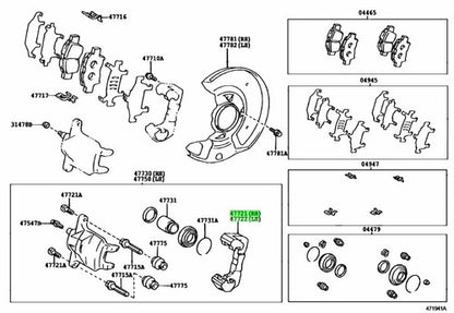 Genuine Toyota Front Caliper Bracket RH LH Set 47721-52020 47722-52020 Echo