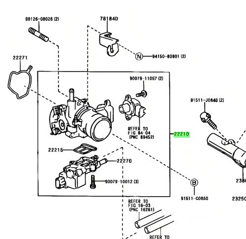 Genuine Toyota Throttle Body Assy 22210-21010 Allion Corolla Fielder Funcargo