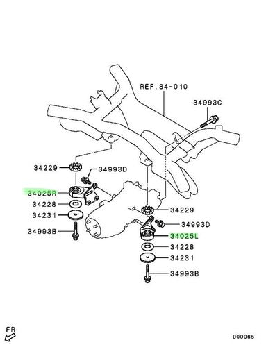 Genuine Mitsubishi Rear Differential Bracket LH RH Set 3517A073 3517A074