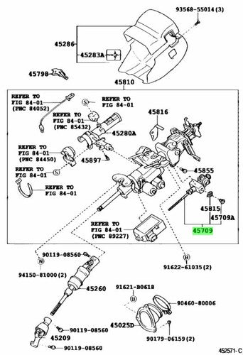 Genuine Lexus GS300 GS430 SC430 Tilt Steering Slider Sub-Assy 45709-30030