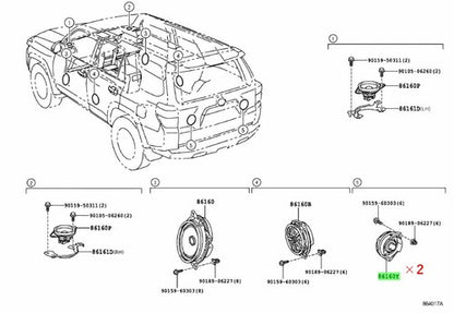 Genuine Toyota Speaker Assy Set of 2 86160-2B580