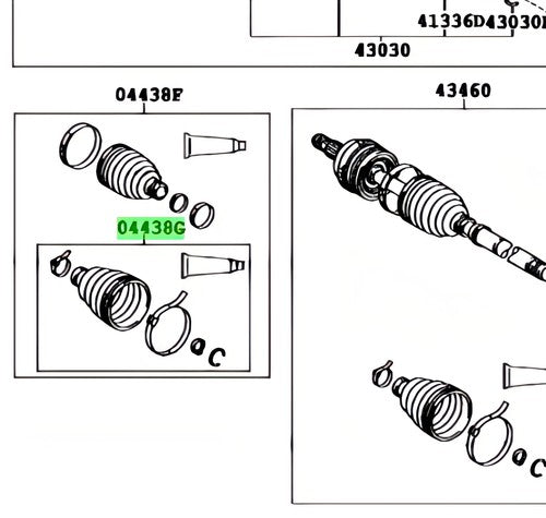 Genuine Toyota Front Drive Shaft Inboard Joint Boot Kit 04437-52191 Corolla