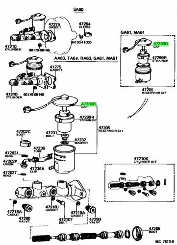 Genuine Toyota Brake Master Cylinder Reservoir Cap 84460-12011 OEM