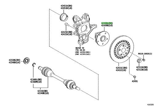 Genuine Lexus Rear Axle Hub Bearing Assy RH 42410-11030 LS500 LC500h