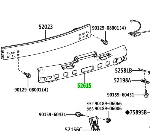 Genuine Lexus GS F Rear Bumper Energy Absorber 52615-30310