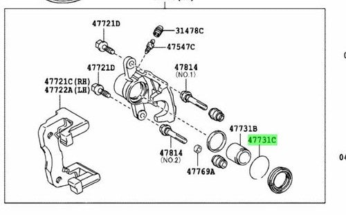 Genuine Lexus GS300 ES300 Rear Disc Brake Piston Set Ring 90520-52006