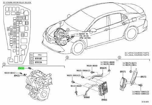 Genuine Toyota Lexus Fuel Pressure Sensor 89458-33030 ES300h ES350 ES250 LM350h