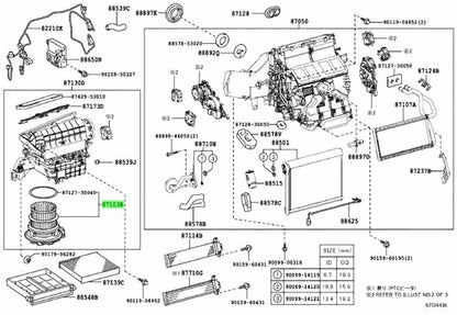 Genuine Toyota Lexus GS IS RC Crown Blower Motor with Fan 87103-30481