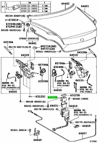 Genuine Lexus SC430 IS250C IS350C LC500 Trunk Lid Striker 64620-24030