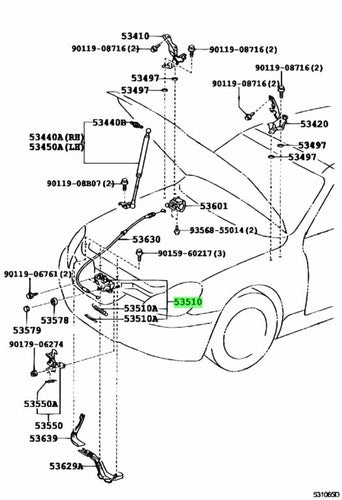 Genuine Lexus SC430 Hood Lock Latch Assy 53510-24050