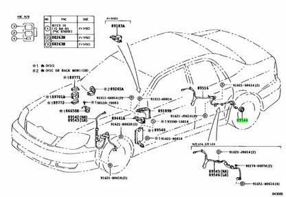 Genuine Toyota ABS Wheel Speed Sensor Set of 2 89544-12010