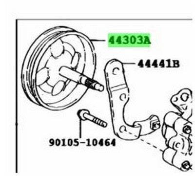Genuine Toyota Power Steering Pump Shaft w/ Pulley 44303-52020 Corolla Echo OEM