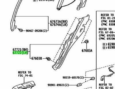Genuine Lexus GS F GS Rear Door Trim Cover LH 67722-30160-C0