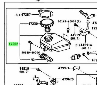 Genuine Lexus GS300 GS430 SC430 Brake Master Cylinder Reservoir 47220-30130