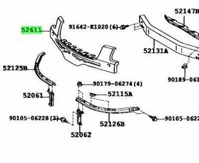 Genuine Lexus SC430 Front Bumper Energy Absorber 52611-24050