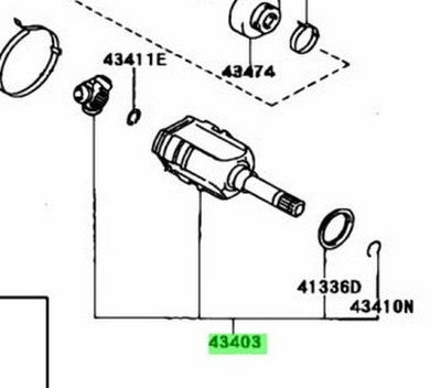 Genuine Toyota Front Drive Inboard Joint Assy RH 43403-16020 OEM