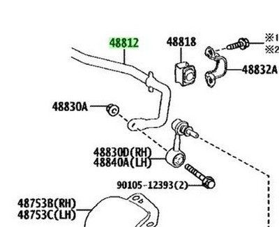 Genuine Toyota Rear Stabilizer Sway Bar 48812-12440