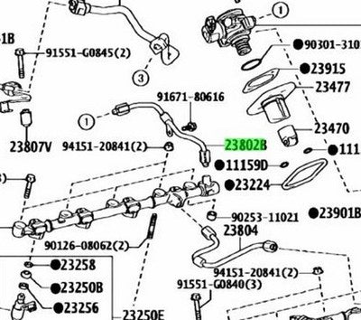 Genuine Lexus GS F RC F LC500 IS Fuel Pipe Sub-Assy No.2 23802-38030 OEM