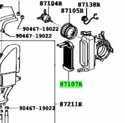 Genuine Toyota Regius Ace Rear Heater Unit Sub-Assy 87107-26310
